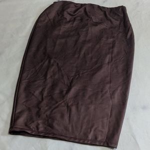 Pleather burgundy skirt